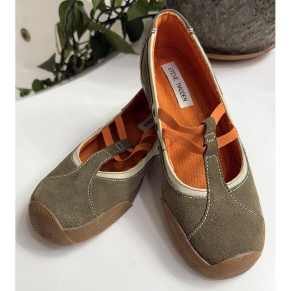 Steve Madden Size 8 Olive Suede Canvas Slip-on Shoes  Comfy Webster - Picture 2 of 10